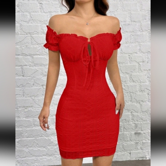 Knit Off-The-Shoulder Bodycon Dress - Picture 3 of 4